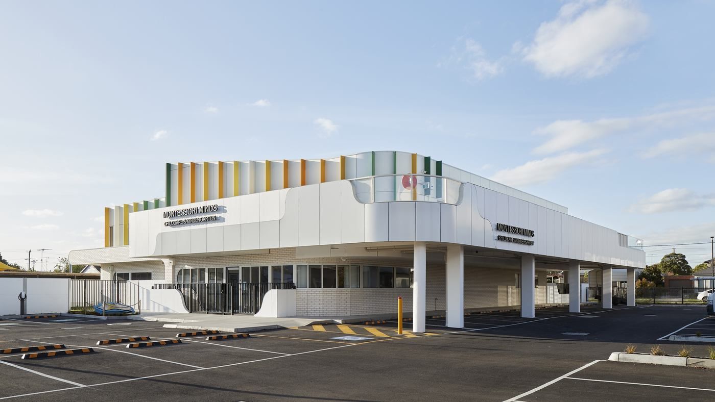 Montessori Minds Childcare & Kindergarten building at the Geelong Healthcare Precinct, Norlane